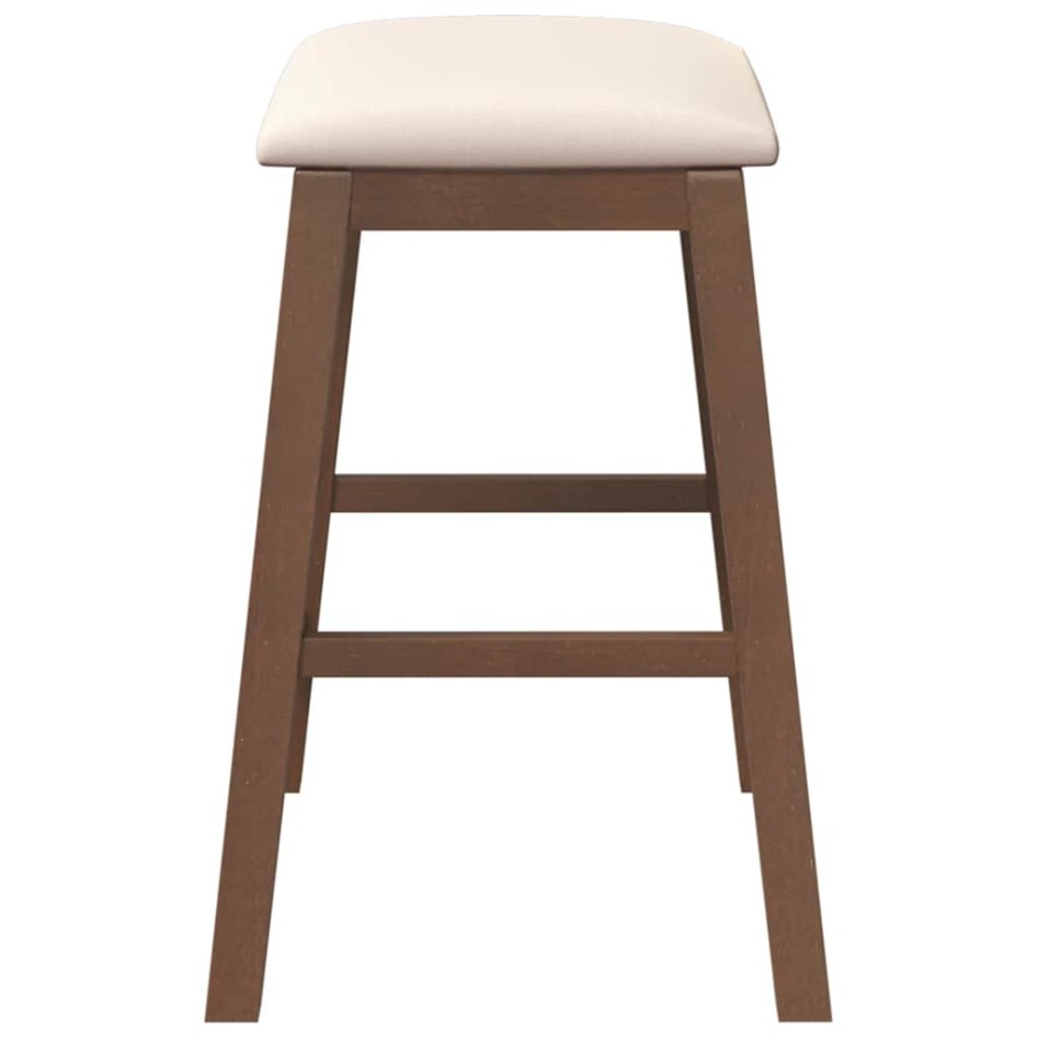 Sillas de bar con cojines 2 uds madera maciza marrón
