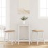 Sillas de bar con cojines 2 uds madera maciza blanca