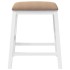 Sillas de bar con cojines 2 uds madera maciza blanca