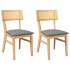 Sillas de comedor con cojines 2 uds madera maciza