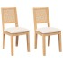 Sillas de comedor con cojines 2 uds madera maciza