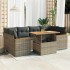Set sofás jardín y cojines 6 pzas ratán sintético acacia