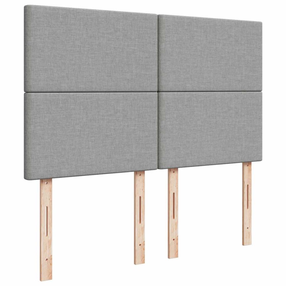 Estructura cama otomana con colchón tela gris claro 140x190