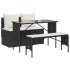 Set comedor de jardín 3 pzas con cojines ratán sintético