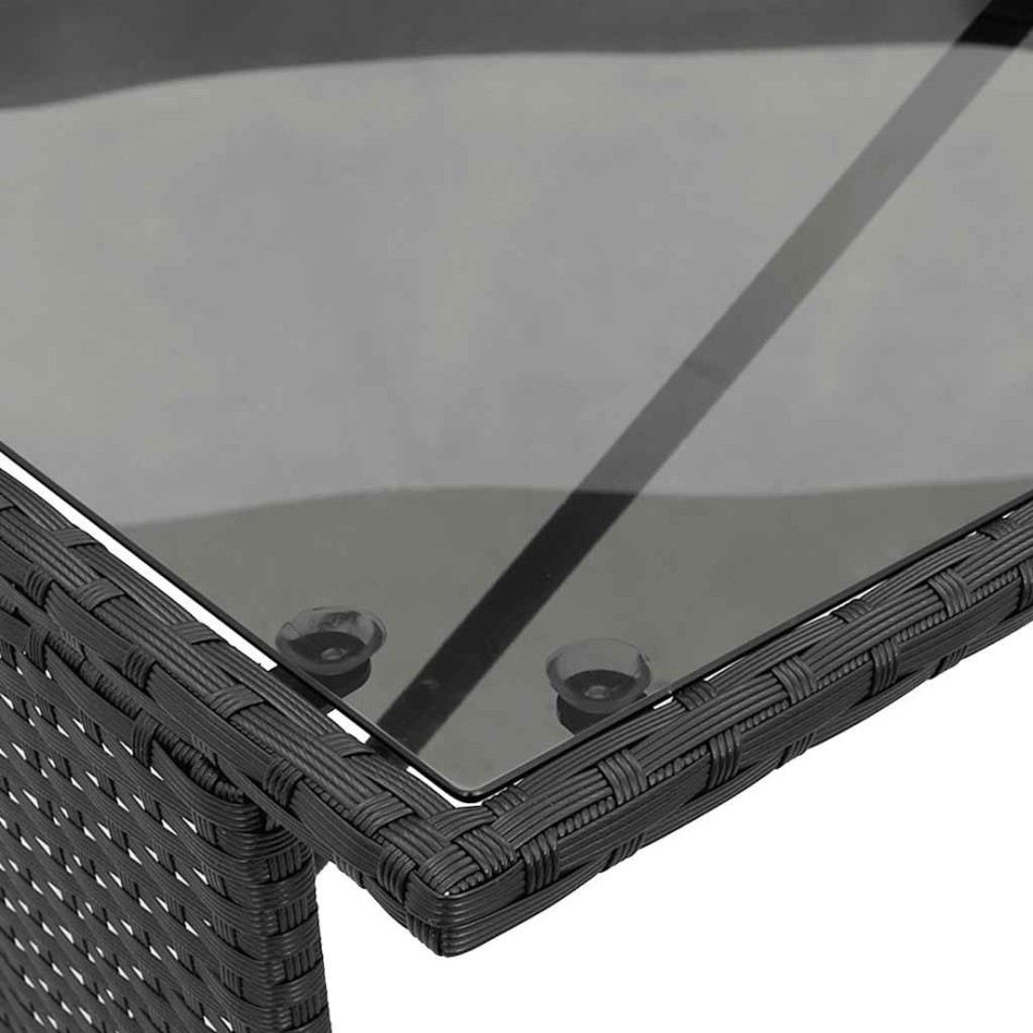 Set comedor de jardín 3 pzas con cojines ratán sintético