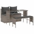 Set comedor de jardín 3 piezas con cojines ratán sintético