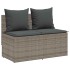 Set comedor de jardín 3 piezas con cojines ratán sintético