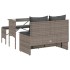 Set comedor de jardín 3 piezas con cojines ratán sintético