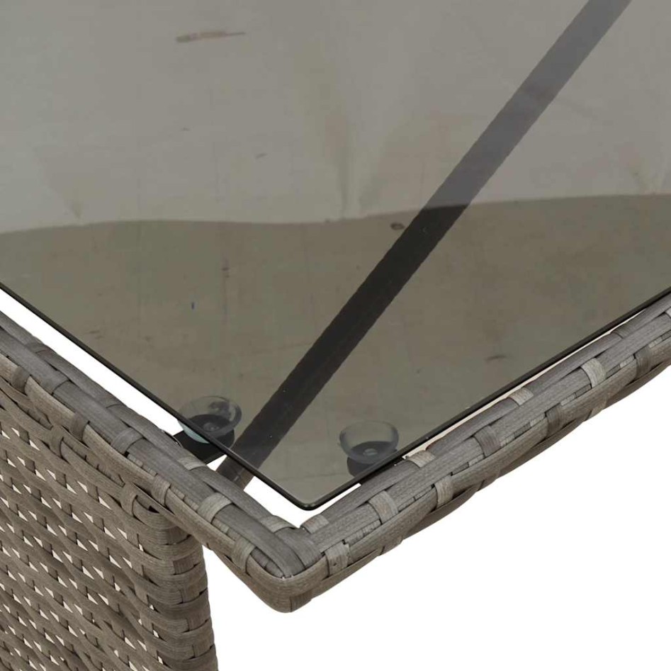 Set comedor de jardín 3 piezas con cojines ratán sintético