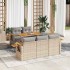 Set sofás jardín y cojines 6 pzas ratán sintético acacia