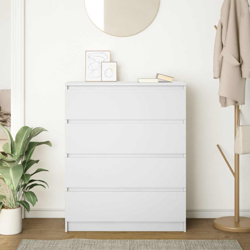 Aparador madera de ingeniería blanco 80x35x99