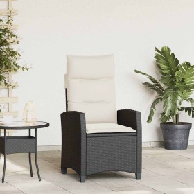 Silla de jardín reclinable con mesa auxiliar ratán