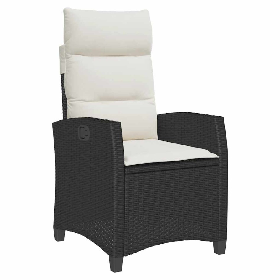 Silla de jardín reclinable con mesa auxiliar ratán