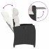 Silla de jardín reclinable con mesa auxiliar ratán