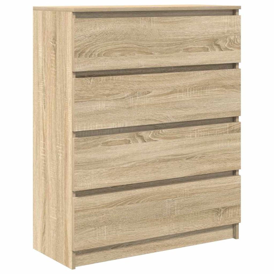 Aparador roble Sonoma 80x35x99 cm madera de