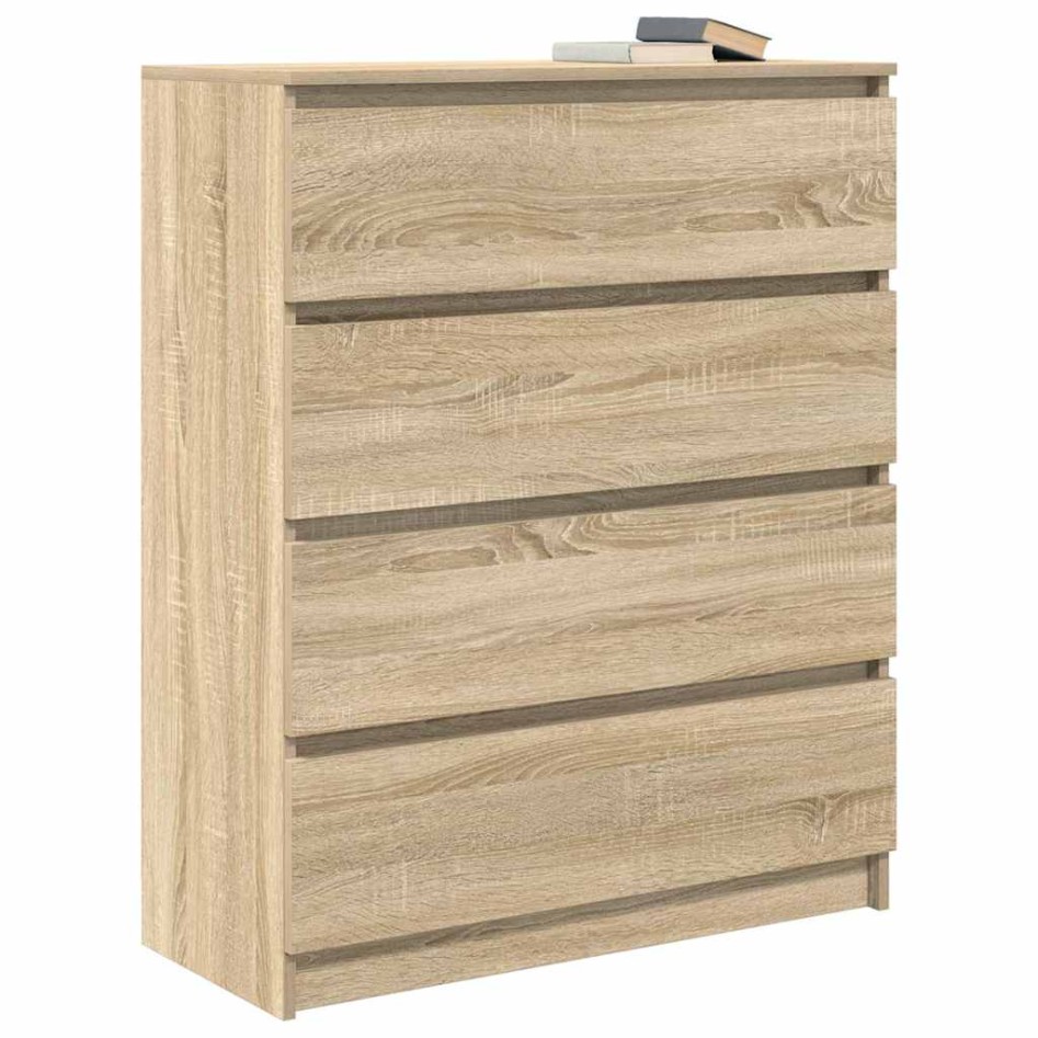 Aparador roble Sonoma 80x35x99 cm madera de