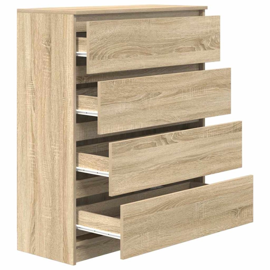 Aparador roble Sonoma 80x35x99 cm madera de
