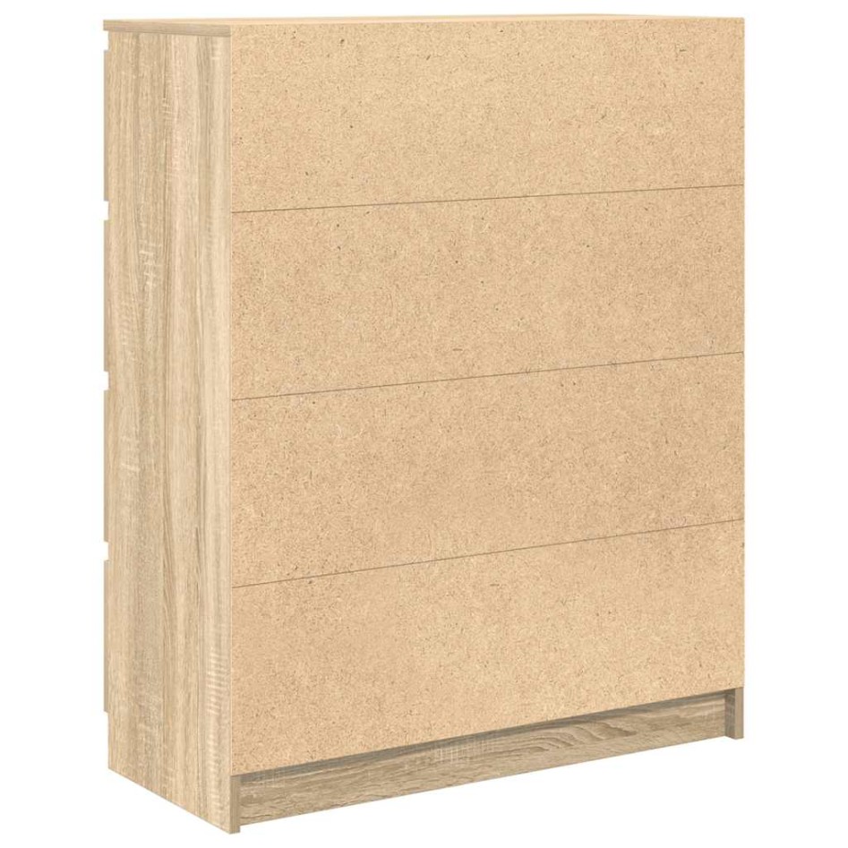 Aparador roble Sonoma 80x35x99 cm madera de