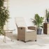 Silla de jardín reclinable con mesa auxiliar ratán