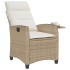 Silla de jardín reclinable con mesa auxiliar ratán