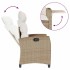 Silla de jardín reclinable con mesa auxiliar ratán