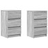 Mesillas de noche con 3 cajones 2 uds gris Sonoma 39x35x65