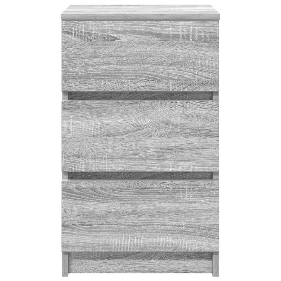 Mesillas de noche con 3 cajones 2 uds gris Sonoma 39x35x65