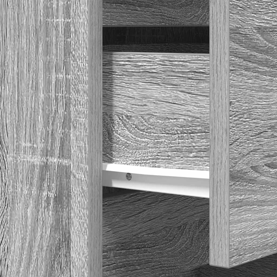 Mesillas de noche con 3 cajones 2 uds gris Sonoma 39x35x65