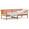Sofá cama de madera maciza de pino marrón cera 80x200 cm