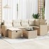 Set sofás de jardín 7 piezas y cojines ratán sintético