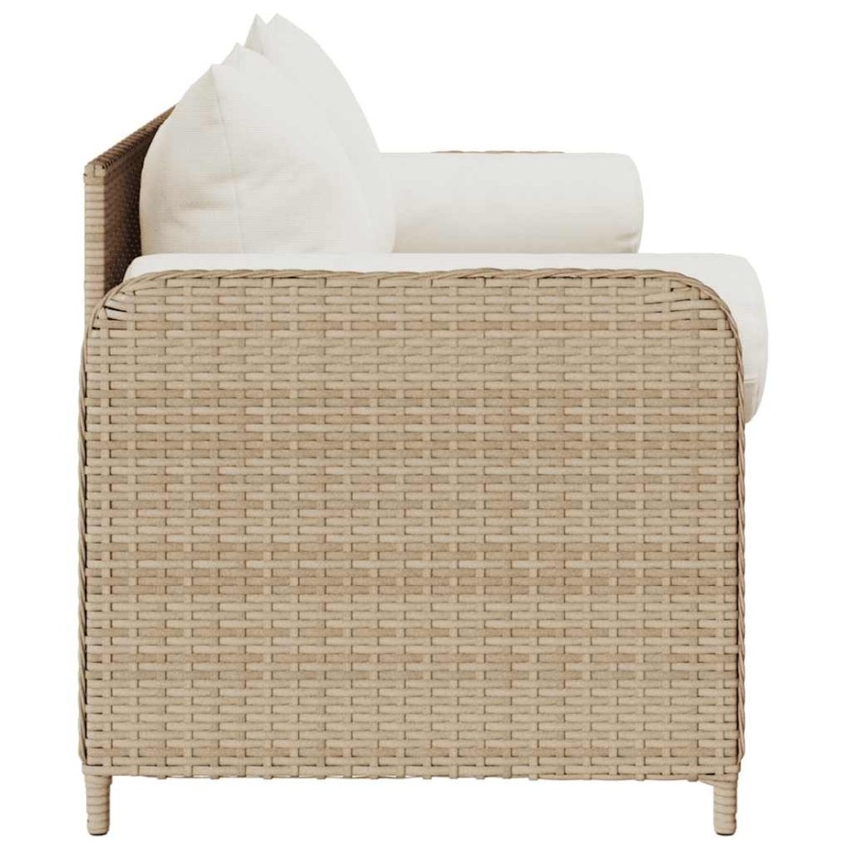 Sofá de jardín de 3 plazas con cojines ratán sintético