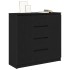 Aparador con cajones roble negro 100,5x35x98,5