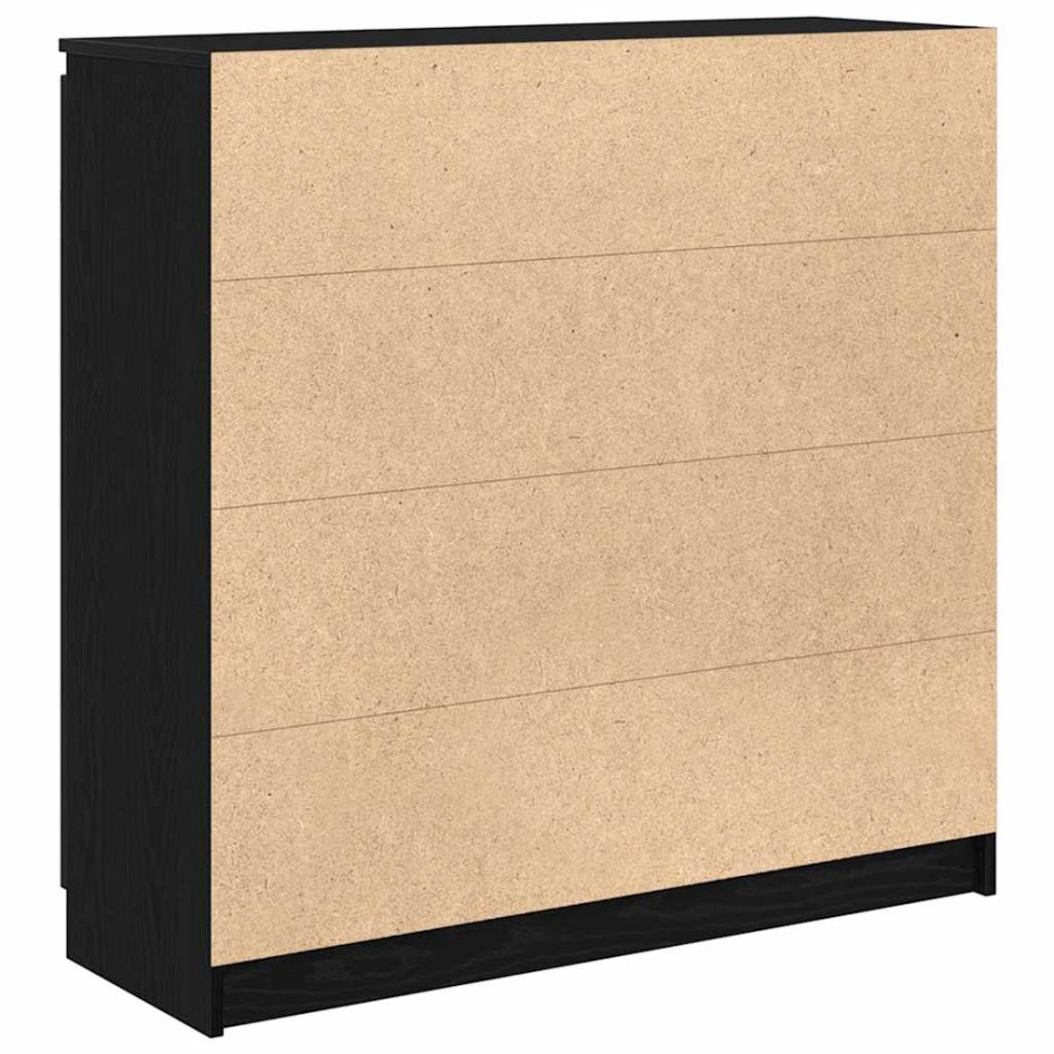 Aparador con cajones roble negro 100,5x35x98,5