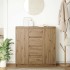 Aparador con cajones roble artesanal 100,5x35x98,5