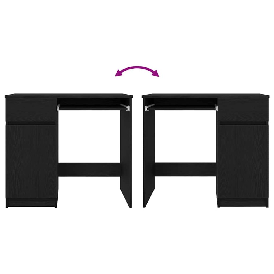 Escritorio roble negro 86x49x76 cm madera de