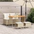 Set de comedor jardín con cojines 4 pzas ratán sintético