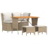 Set de comedor jardín con cojines 4 pzas ratán sintético