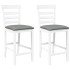 Taburetes de bar con cojines 2 uds madera maciza blanca