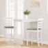 Taburetes de bar con cojines 2 uds madera maciza blanca