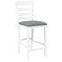 Taburetes de bar con cojines 2 uds madera maciza blanca