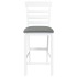Taburetes de bar con cojines 2 uds madera maciza blanca