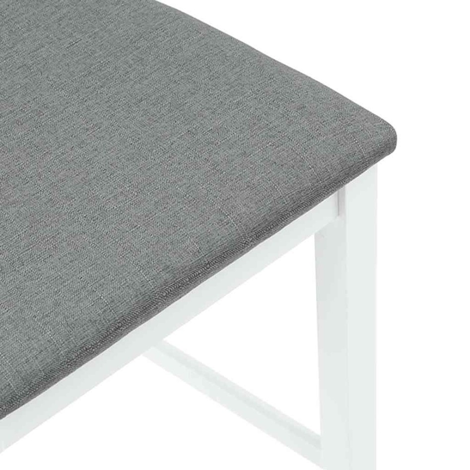 Taburetes de bar con cojines 2 uds madera maciza blanca