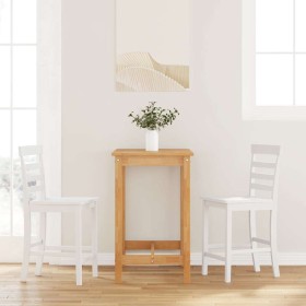 Taburetes de bar 2 uds madera maciza blanca