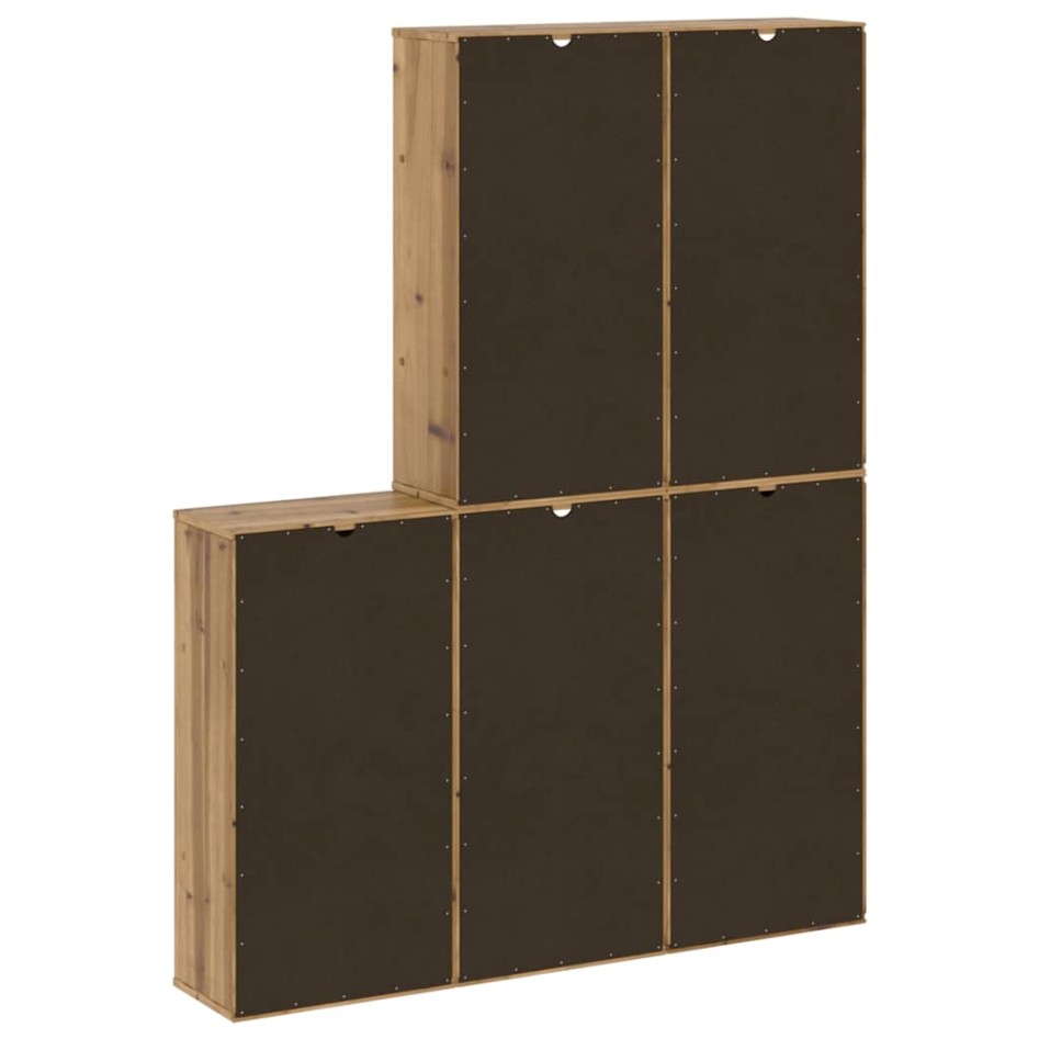 Armarios auxiliares 5 uds ODDA 40x24x79 cm Madera maciza