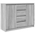 Aparador con cajones gris Sonoma 100,5x35x76
