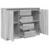 Aparador con cajones gris Sonoma 100,5x35x76