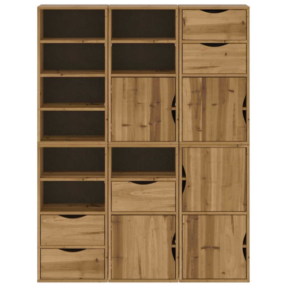 Armarios auxiliares 6 uds ODDA 40x24x79 cm Madera maciza
