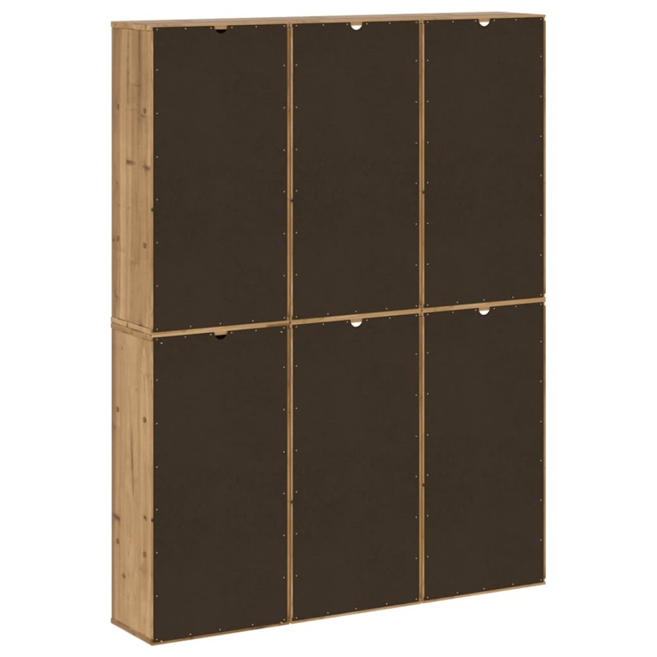 Armarios auxiliares 6 uds ODDA 40x24x79 cm Madera maciza