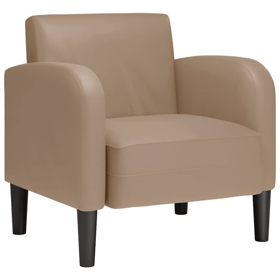 Sillón con reposabrazos capuchino 54 cm cuero