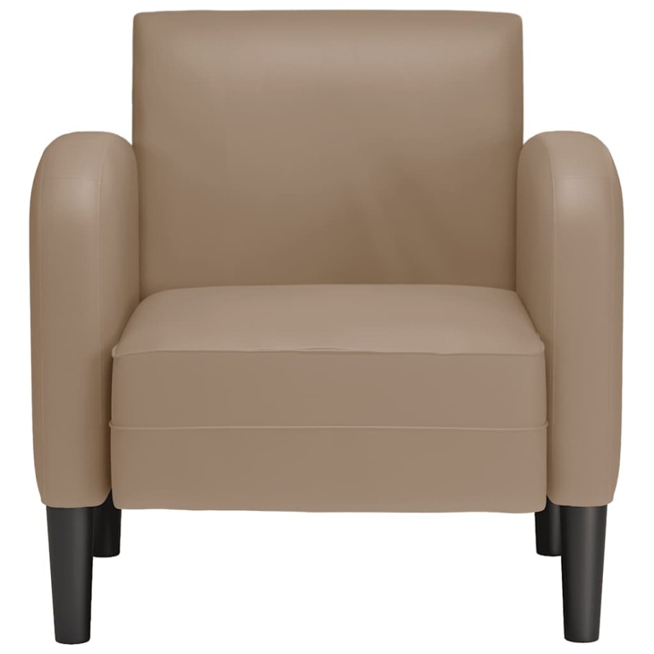 Sillón con reposabrazos capuchino 54 cm cuero